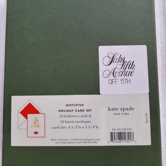 Kate Spade Mistletoe Holiday Card Set - Picture 6 of 6